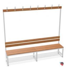 Artikel Nr. 806130 - Sitzbank-Garderobe, mit Holz-Sitzbankauflagen